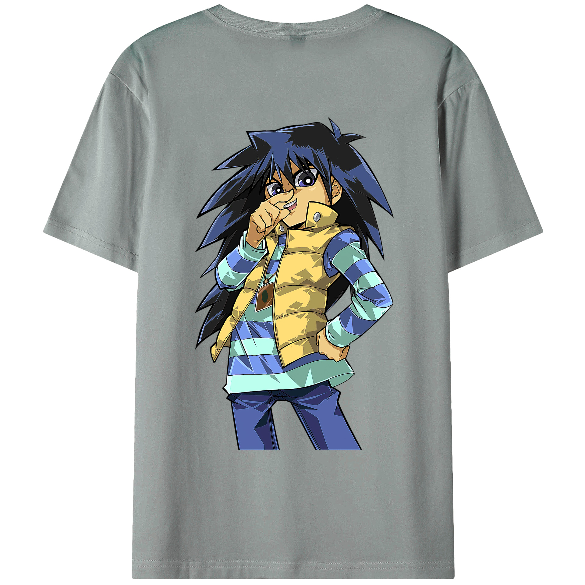 （画像用） 遊☆戯☆王 Yu-Gi-Oh! 綿100％ メンズ半袖Tシャツ（バックプリント） 通気性